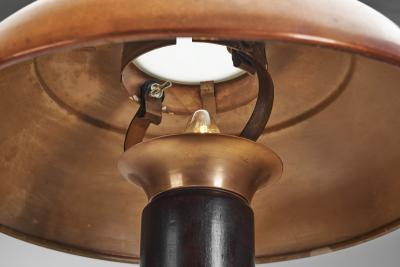 Copper and Wood Art Deco Table Lamp Europe ca 1930s
