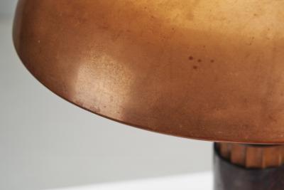 Copper and Wood Art Deco Table Lamp Europe ca 1930s