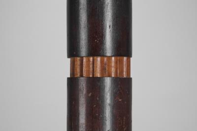 Copper and Wood Art Deco Table Lamp Europe ca 1930s
