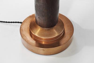 Copper and Wood Art Deco Table Lamp Europe ca 1930s