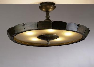 Copper and glass pendant lamp