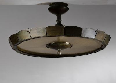 Copper and glass pendant lamp