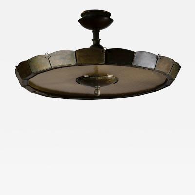 Copper and glass pendant lamp