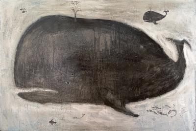 Corinne Tichadou LA BALEINE The Whale Oil painting by Corinne Tichadou