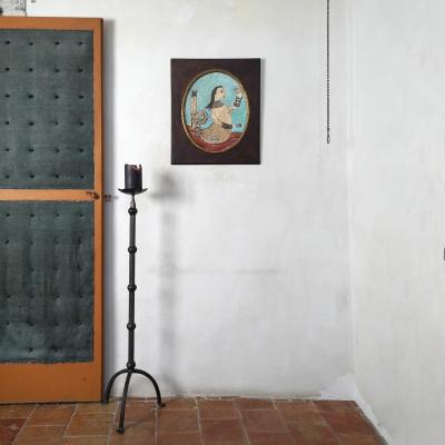 Corinne Tichadou OVAL MERMAID Oil painting with vintage patinated frame