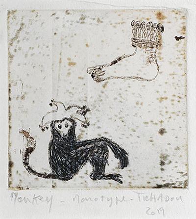 Corinne Tichadou THE MONKEY Engraving by Corinne Tichadou