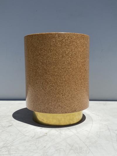 Cork and Brass Side Table Taburete