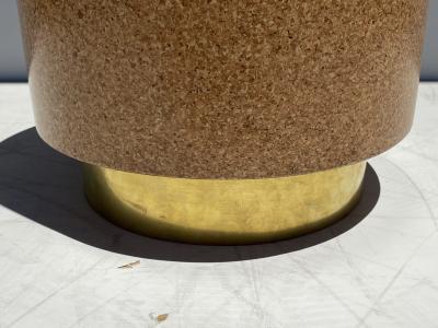 Cork and Brass Side Table Taburete