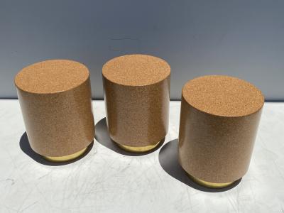 Cork and Brass Side Table Taburete
