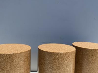 Cork and Brass Side Table Taburete