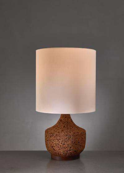 Cork based table lamp USA 1960s