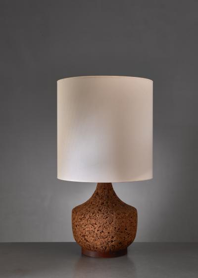 Cork based table lamp USA 1960s