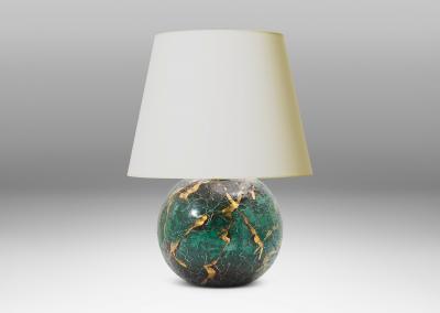 Corona Belysning Table Lamp in Back Painted Glass by Corona Belysningskultur