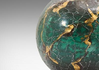 Corona Belysning Table Lamp in Back Painted Glass by Corona Belysningskultur