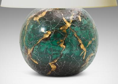 Corona Belysning Table Lamp in Back Painted Glass by Corona Belysningskultur