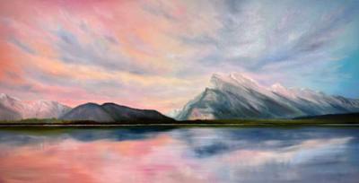 Corrinne Wolcoski WIP Mt Rundle Pink Skies
