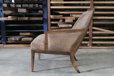 Costantini Design Belgrano Rosewood and Leather Lounge Chair Custom