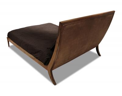 Costantini Design Belgrano Upholstered Bed in Rosewood and Leather Customizable