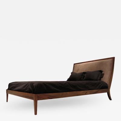 Costantini Design Belgrano Upholstered Bed in Rosewood and Leather Customizable