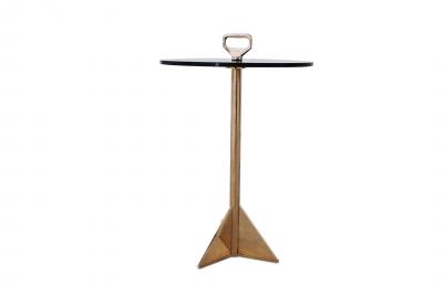 Costantini Design Bellance Occasional Cigarette Table in Cast Bronze and Glass