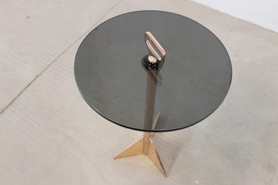 Costantini Design Bellance Occasional Cigarette Table in Cast Bronze and Glass