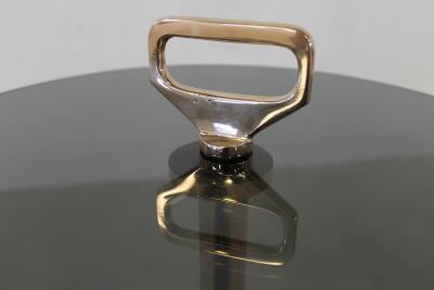 Costantini Design Bellance Occasional Cigarette Table in Cast Bronze and Glass
