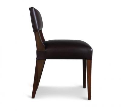 Costantini Design Bruno Low Side Chair in Argentine Rosewood and Leather