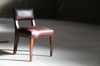 Costantini Design Bruno Low Side Chair in Argentine Rosewood and Leather
