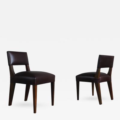 Costantini Design Bruno Low Side Chair in Argentine Rosewood and Leather