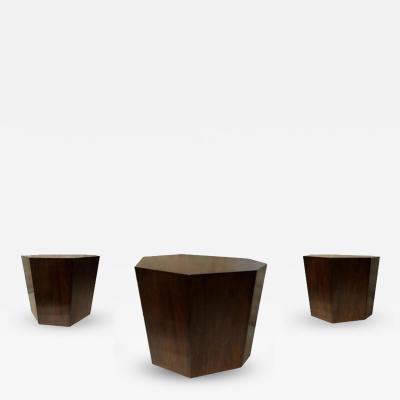 Costantini Design Clariss Geometric Occasional Table in Argentine Rosewood