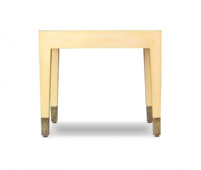 Costantini Design Gianfranco Quilted Sycamore Side Tables with Bronze Sabots Custom