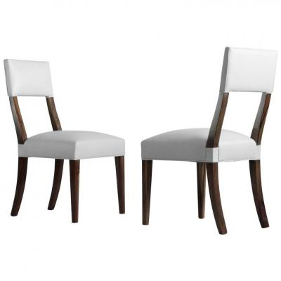 Costantini Design Luca High Back Dining Chair in Argentine Rosewood and Leather