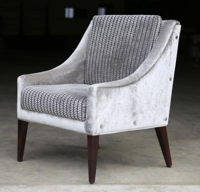 Costantini Design Lucina Lounge Chair with Arms in Fabric from Kravet with Buttons
