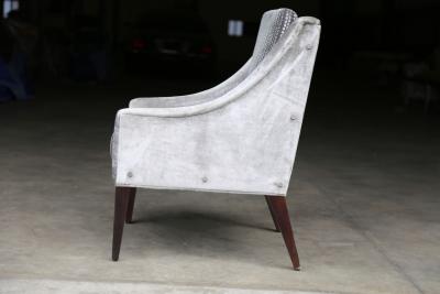 Costantini Design Lucina Lounge Chair with Arms in Fabric from Kravet with Buttons