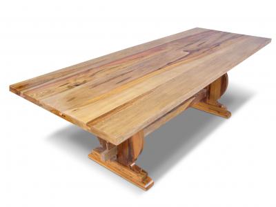 Costantini Design Manolo Basque Inspired Trestle Dining Table in Cerused Oak Customizable