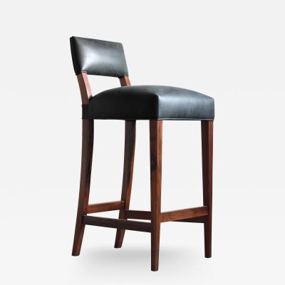 Costantini Design Neto Modern Stool in Rosewood Frame and Argentine Leather