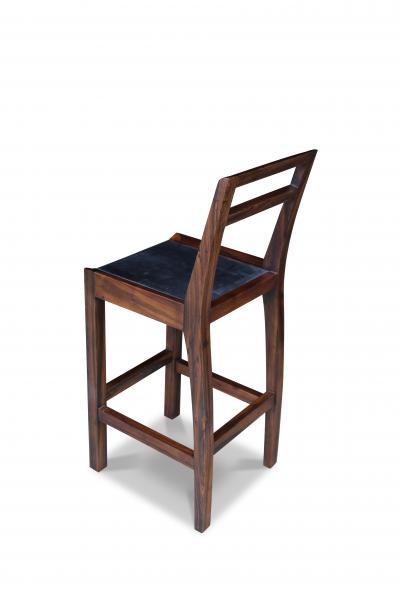 Costantini Design Orianna Stool in Argentine Rosewood and Wrapped Leather