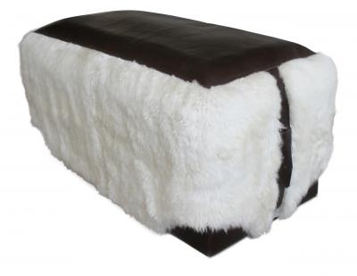 Costantini Design Ovino Contemporary Leather and Sheepskin Bench from Costantini Customizable