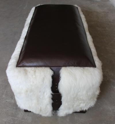 Costantini Design Ovino Contemporary Leather and Sheepskin Bench from Costantini Customizable