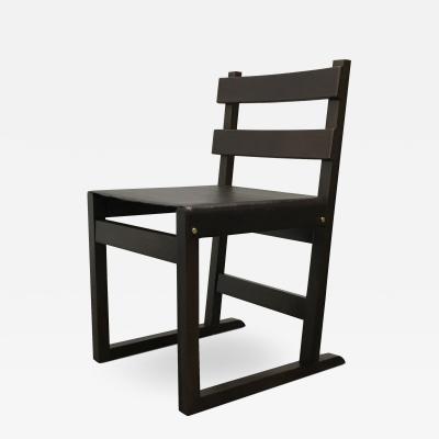Costantini Design Piero Slatted Back Chair in Rosewood and Leather Wrapped Back with Slung Seat
