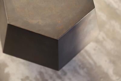 Costantini Design Tamino Hex Modern Side Table in Steel or Parchment
