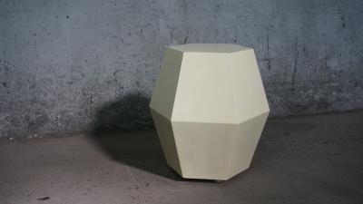 Costantini Design Tamino Hex Modern Side Table in Steel or Parchment