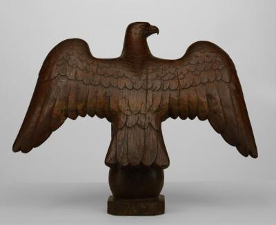 Country Carved Oak Eagle Figure