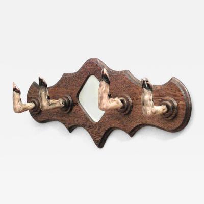 Country Horizontal Oak Wall Hatrack