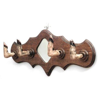 Country Horizontal Oak Wall Hatrack