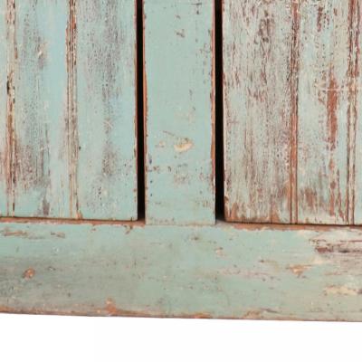 Country Rustic Blue Cabinet with Backrail