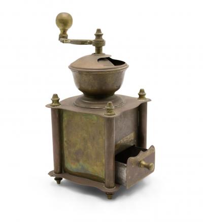 Country Small Brass Coffee Grinder
