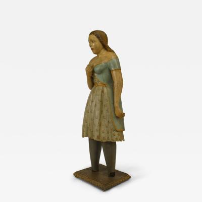 Country Style Wooden Girl Figure