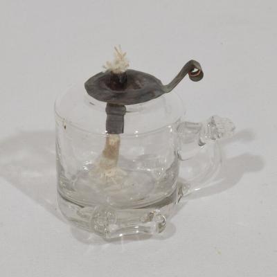 Couple of 19th Century French Glass Weaver Oil Lamps