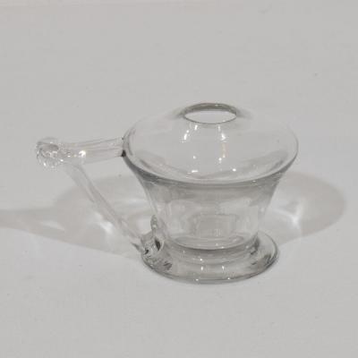 Couple of 19th Century French Glass Weaver Oil Lamps